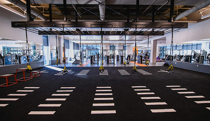 Exercise equipment stands at the ready in Clemson's student-only exercise facility.